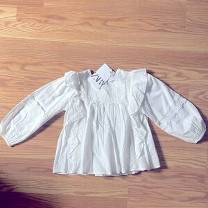 NWT Zara Toddler Girl White Blouse
